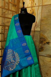 Turquoise and Blue  Kanjivaram Pure Silk